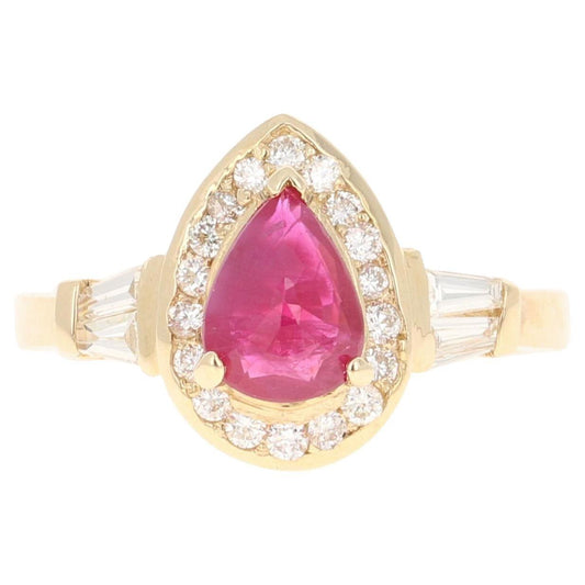 1.46 Carat Ruby Diamond 14 Karat Yellow Gold Ring