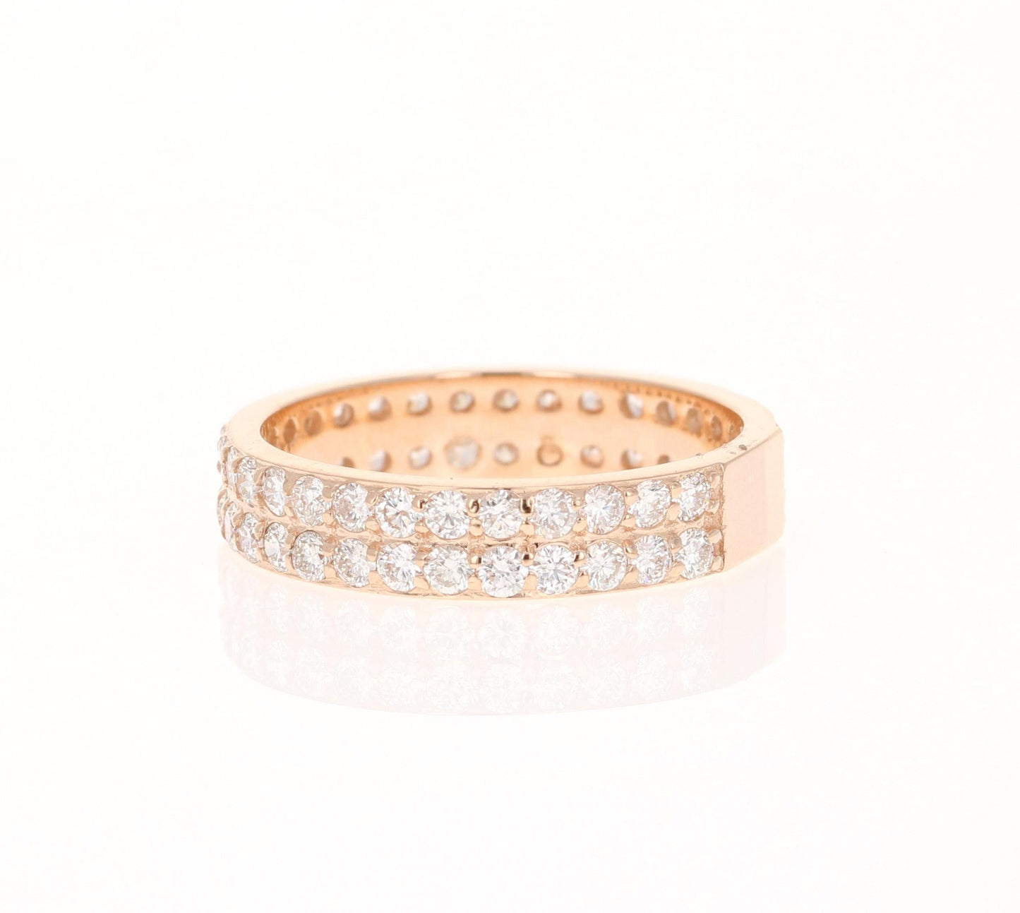 1.48 Carat Natural Diamond Rose Gold Band