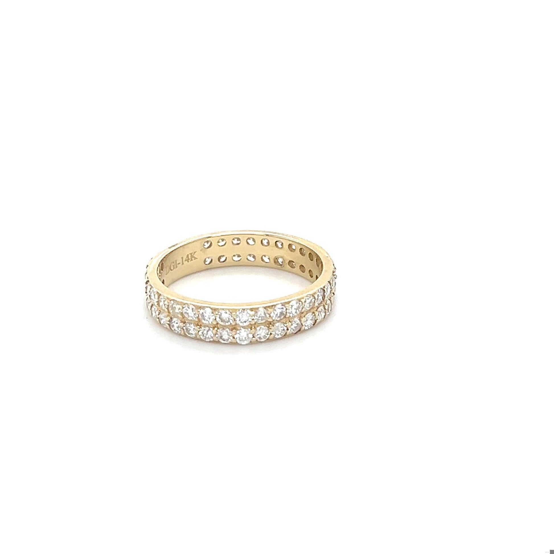 1.48 Carat Natural Diamond Yellow Gold Band