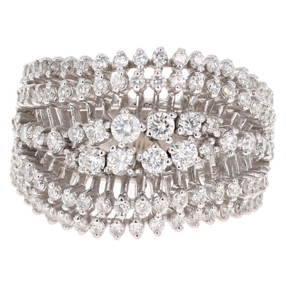 1.49 Carat Diamond Cocktail 14 Karat White Gold Ring