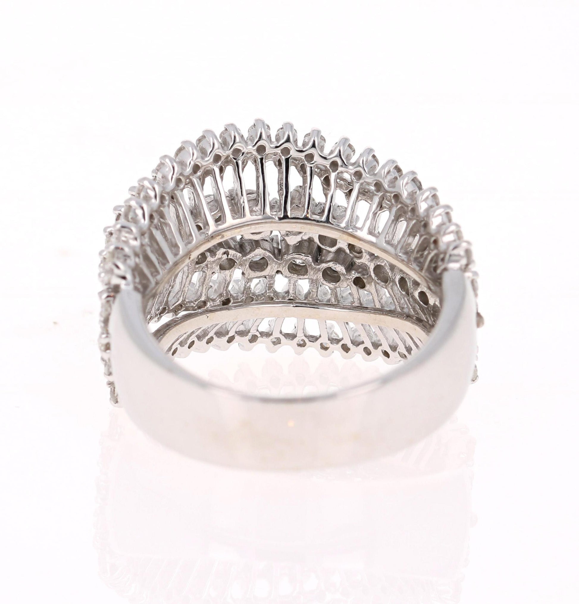 1.49 Carat Diamond Cocktail 14 Karat White Gold Ring