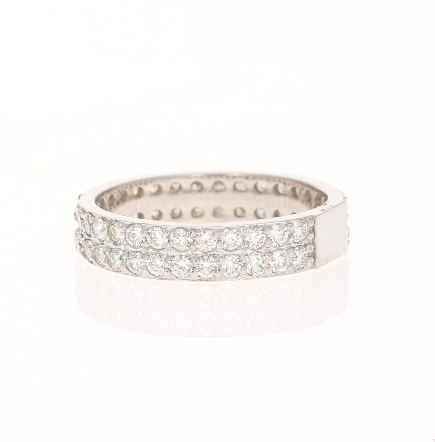 1.49 Carat Natural Diamond White Gold Band