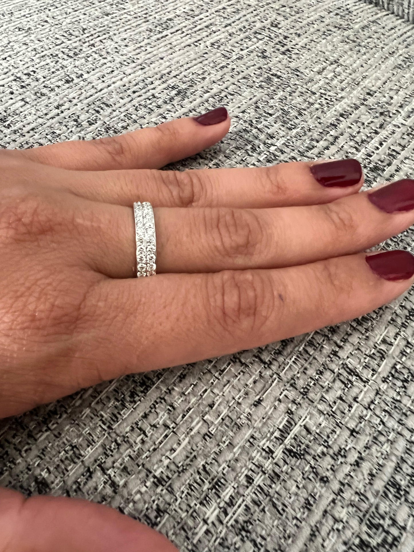 1.49 Carat Natural Diamond White Gold Band