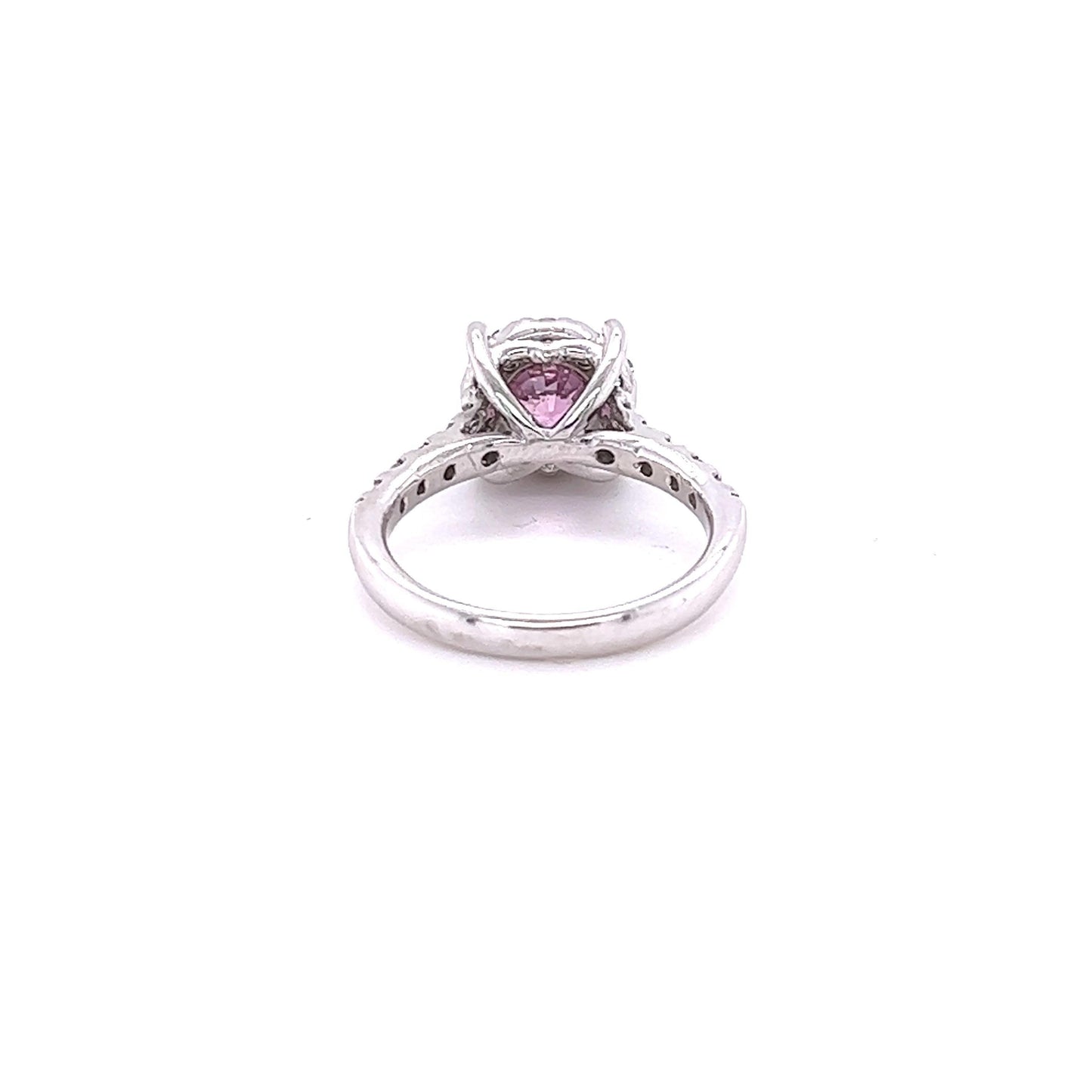 1.51 Carat Pink Sapphire Diamond 14 Karat White Gold Engagement Ring
