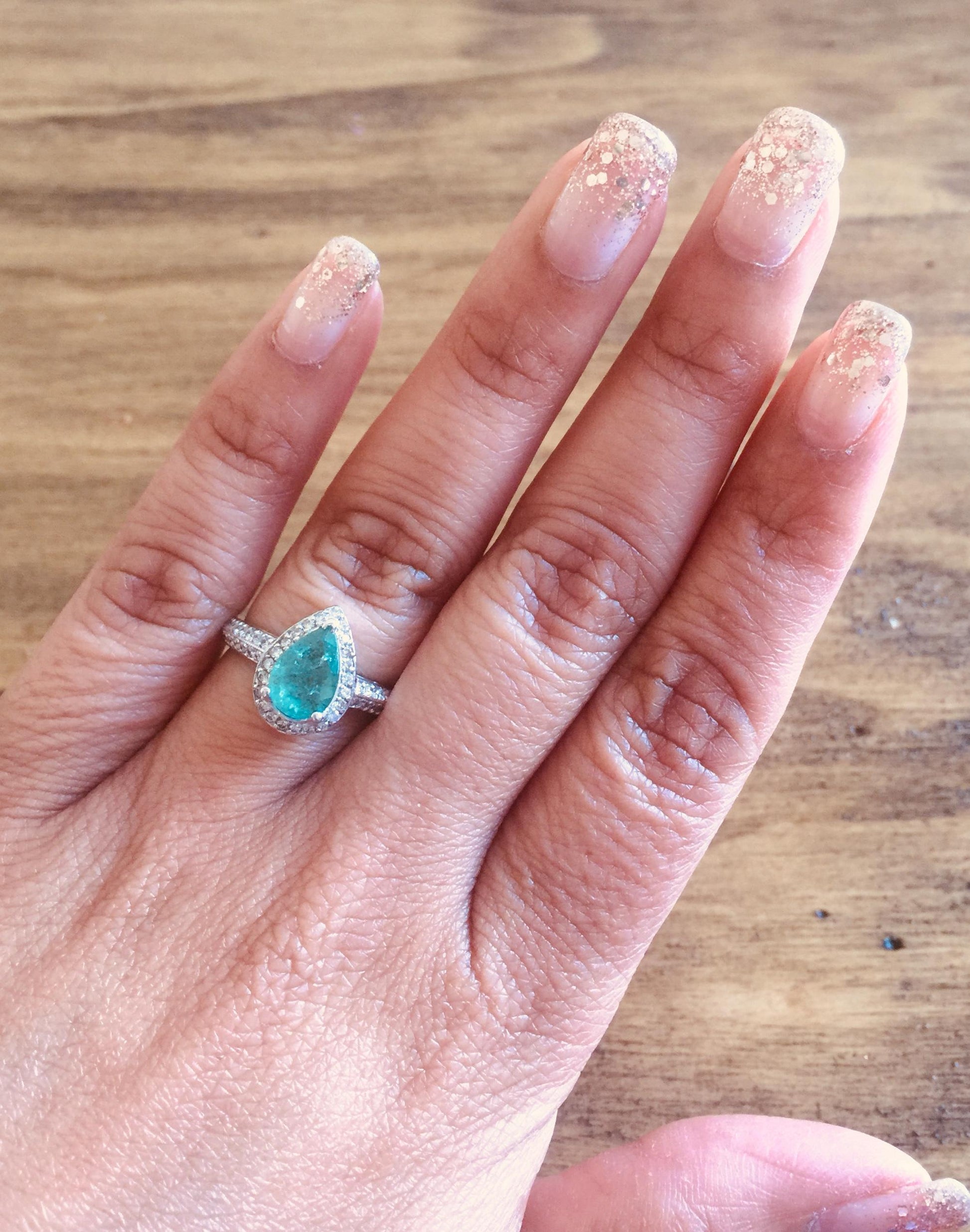 1.52 Carat Emerald Diamond 14 Karat White Gold Engagement Ring