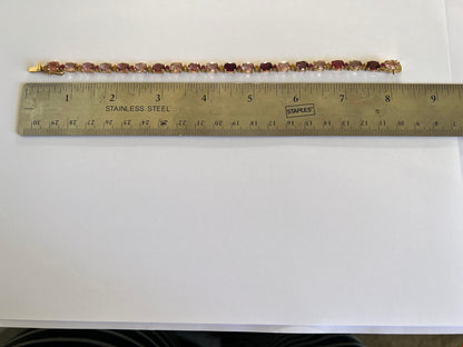 15.63 Carat Natural Tourmaline Sapphire 14 Karat Yellow Gold Bracelet