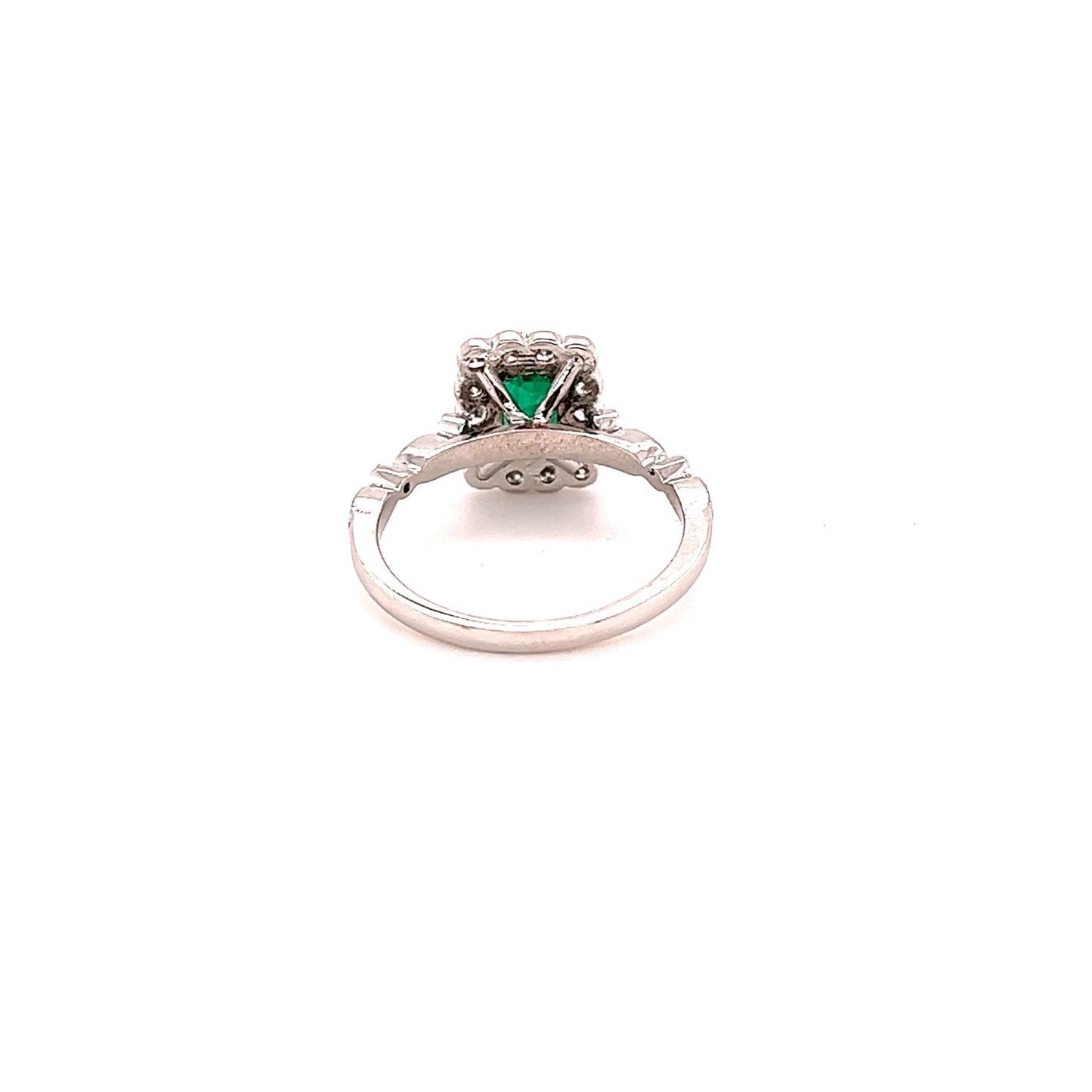 1.65 Carat Emerald Diamond 18 Karat White Gold Engagement Ring