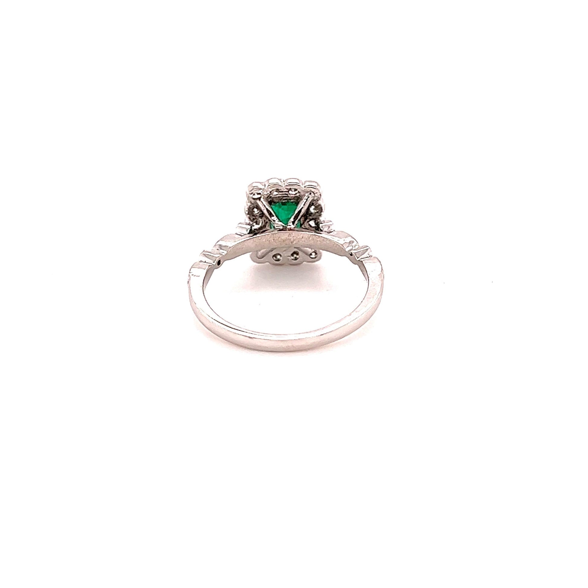 1.65 Carat Emerald Diamond 18 Karat White Gold Engagement Ring