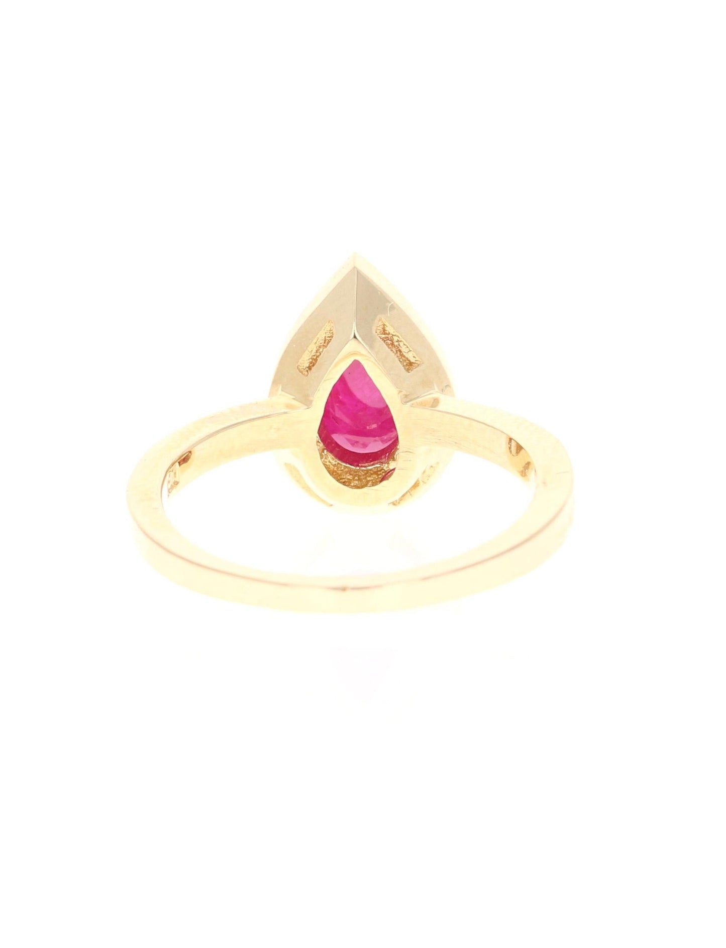 1.70 Carat Ruby Diamond Yellow Gold Engagement Ring