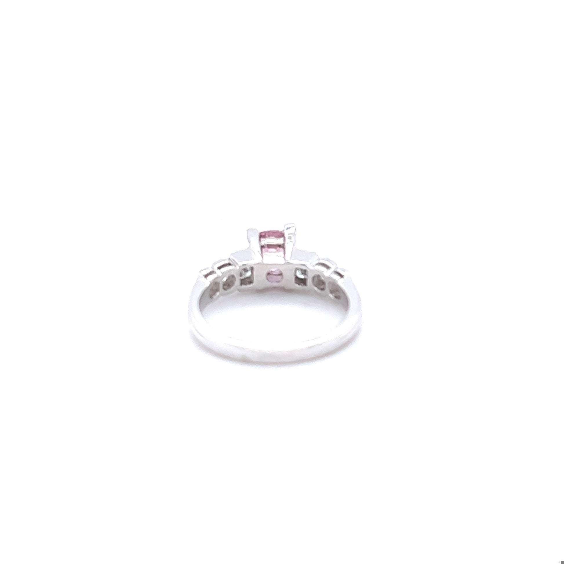 1.72 Carat Pink Sapphire Diamond Platinum Engagement Ring