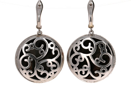1.74 Carat Diamond Drop Earrings with Black Rhodium in 14 Karat White Gold