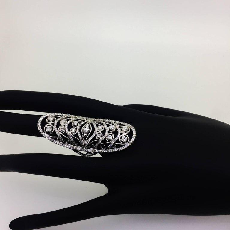 1.76 Carat Diamond 14 Karat White Gold Cocktail Ring