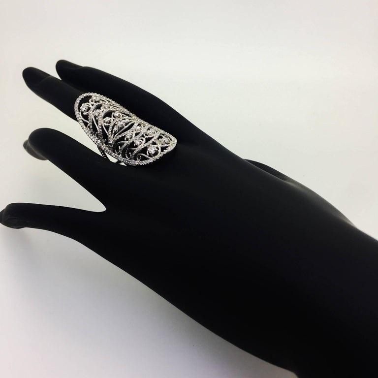 1.76 Carat Diamond 14 Karat White Gold Cocktail Ring