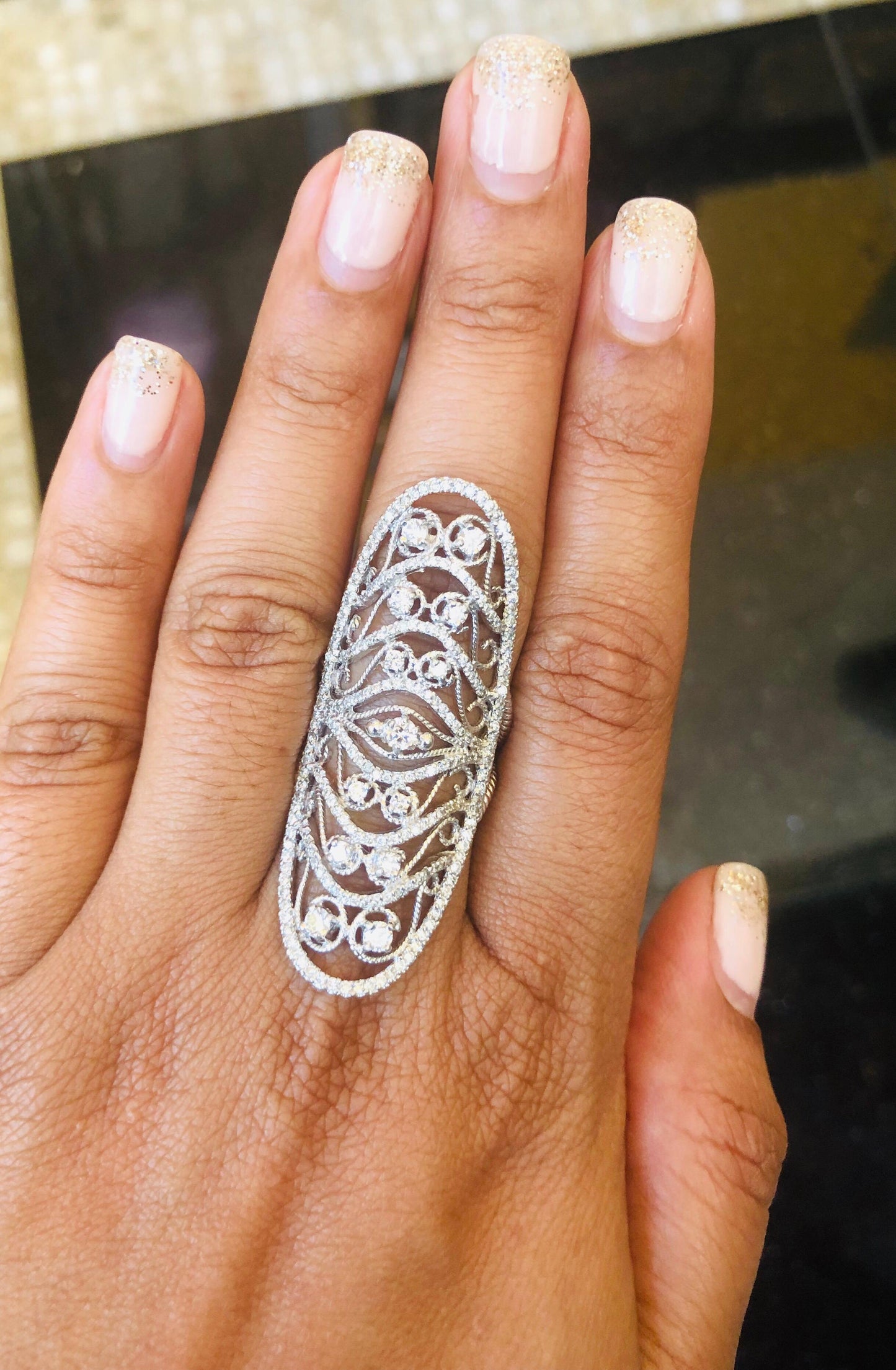 1.76 Carat Diamond 14 Karat White Gold Cocktail Ring