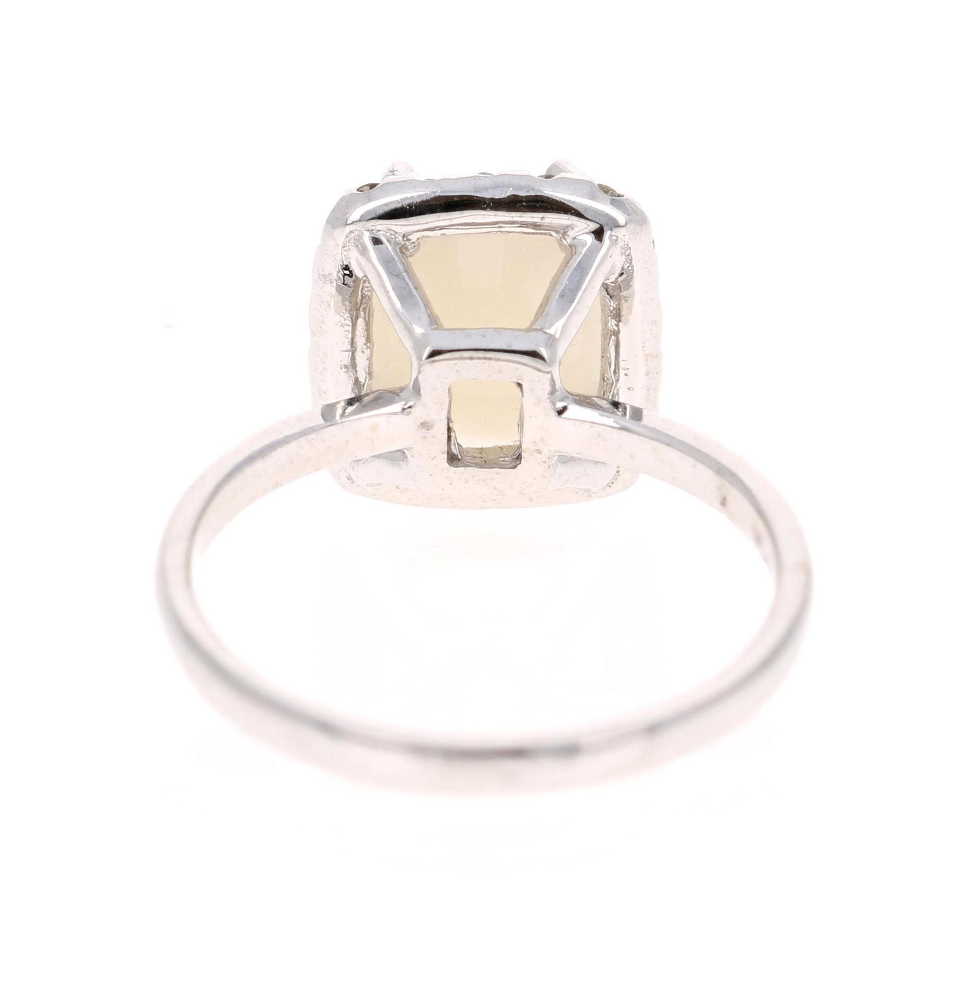 1.77 Carat Opal Diamond 14 Karat White Gold Ring