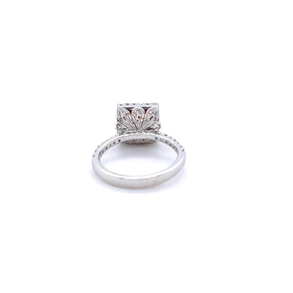 1.78 Carat Fire Opal Diamond 14 Karat White Gold Ring