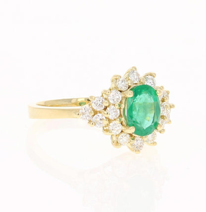 1.85 Carat Emerald Diamond 18 Karat Yellow Gold Engagement Ring GIA Certified