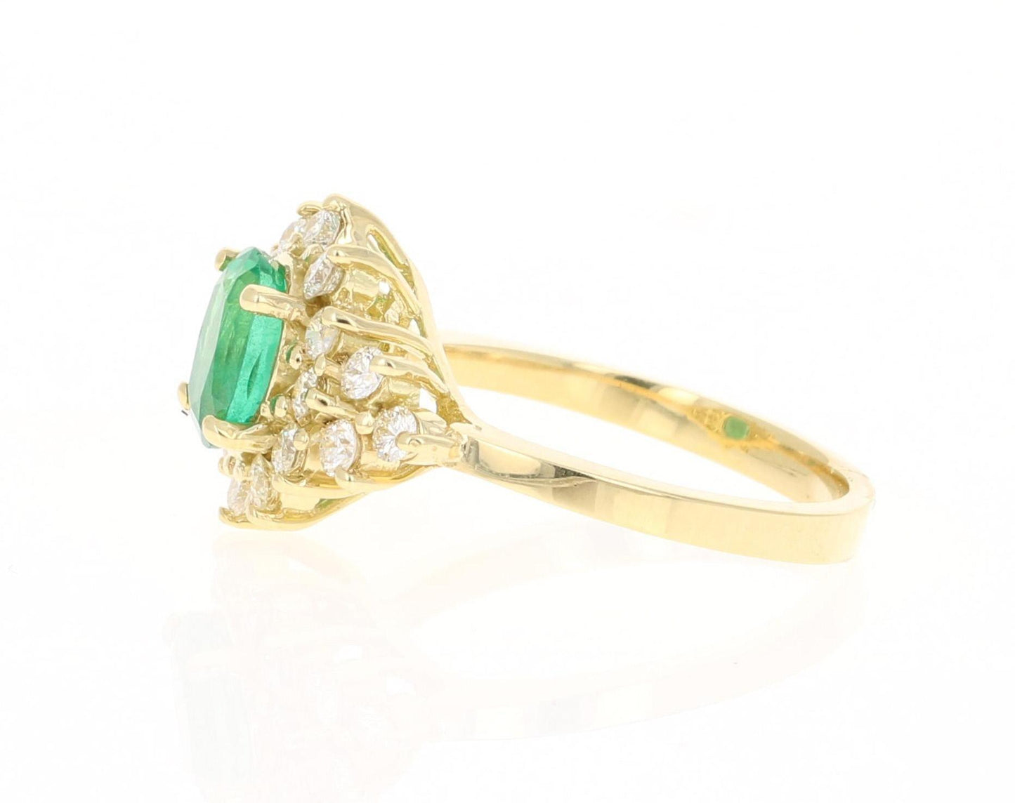 1.85 Carat Emerald Diamond 18 Karat Yellow Gold Engagement Ring GIA Certified