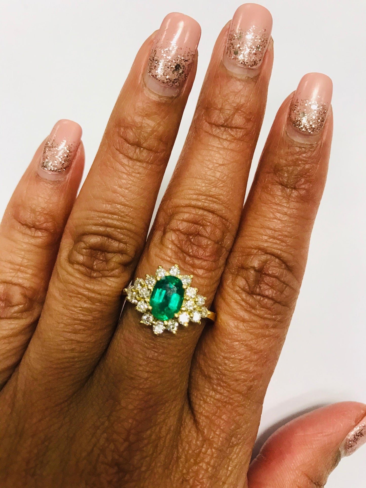 1.85 Carat Emerald Diamond 18 Karat Yellow Gold Engagement Ring GIA Certified