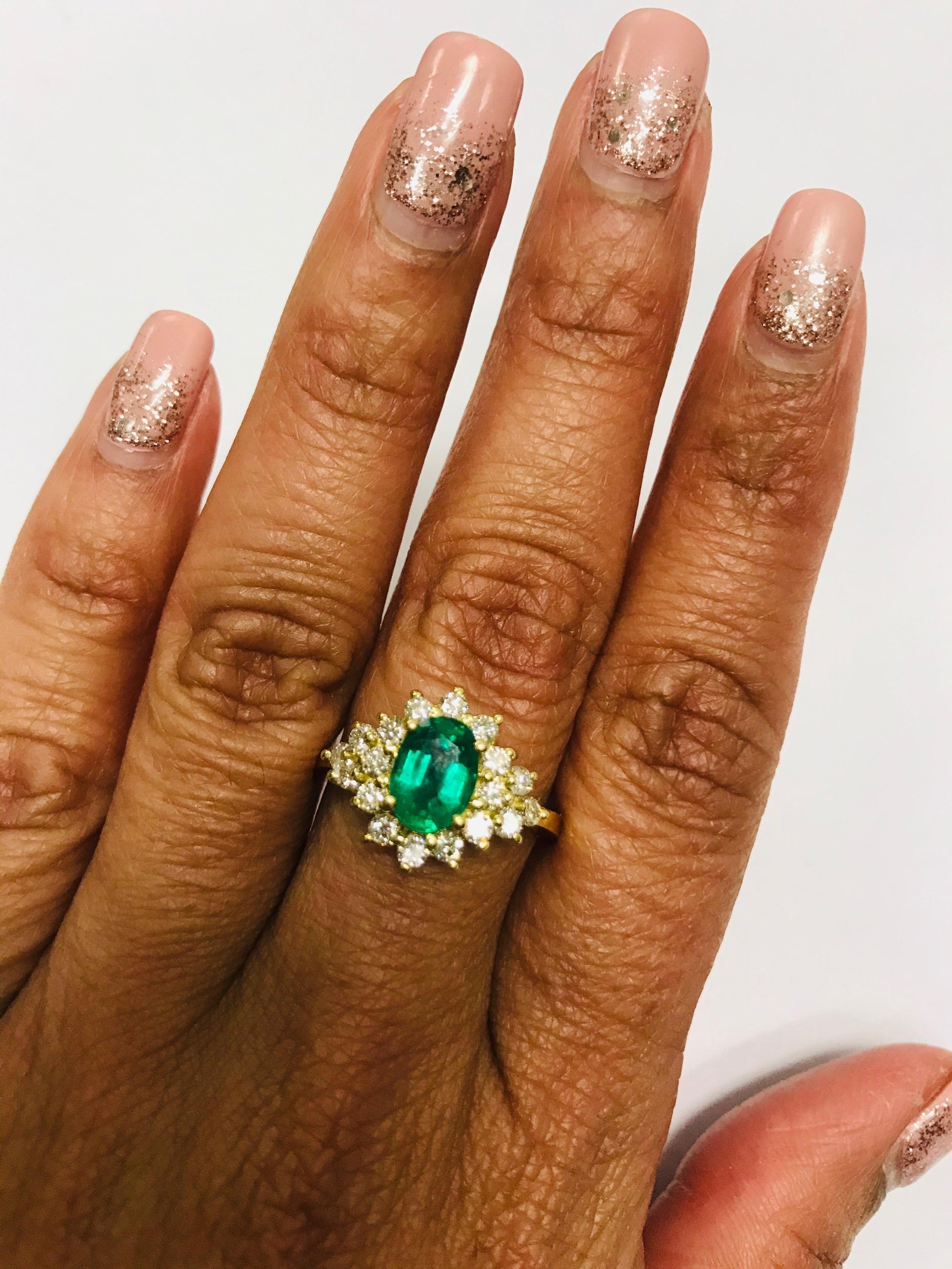 1.85 Carat Emerald Diamond 18 Karat Yellow Gold Engagement Ring GIA Certified