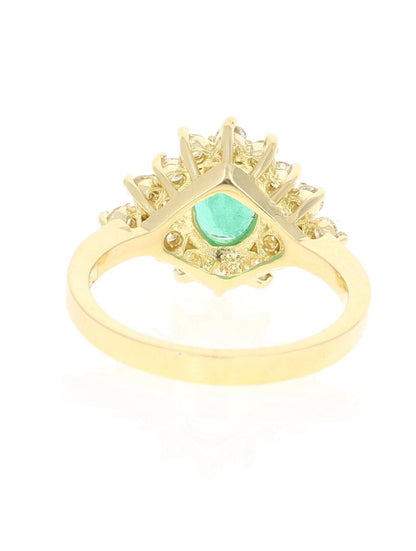 1.85 Carat Emerald Diamond 18 Karat Yellow Gold Engagement Ring GIA Certified
