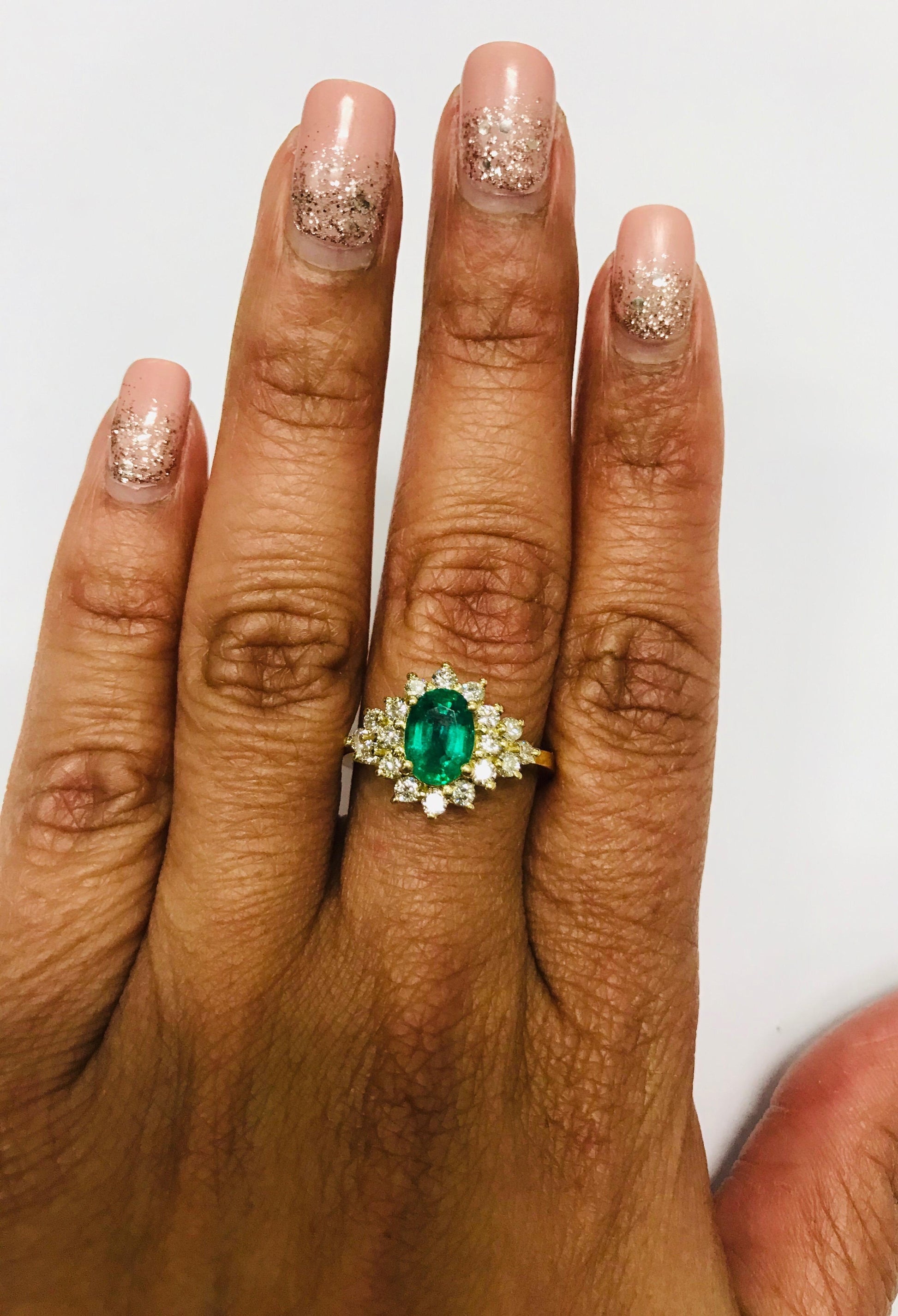1.85 Carat Emerald Diamond 18 Karat Yellow Gold Engagement Ring GIA Certified