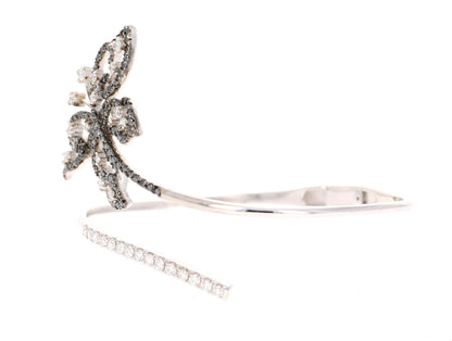 1.94 Carat Black Diamond White Diamond White Gold Bangle