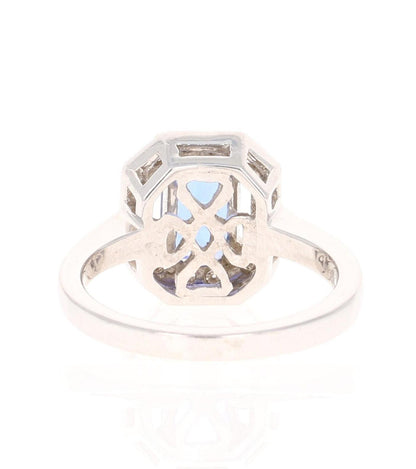 2.00 Carat Tanzanite Diamond 14 Karat White Gold Engagement Ring