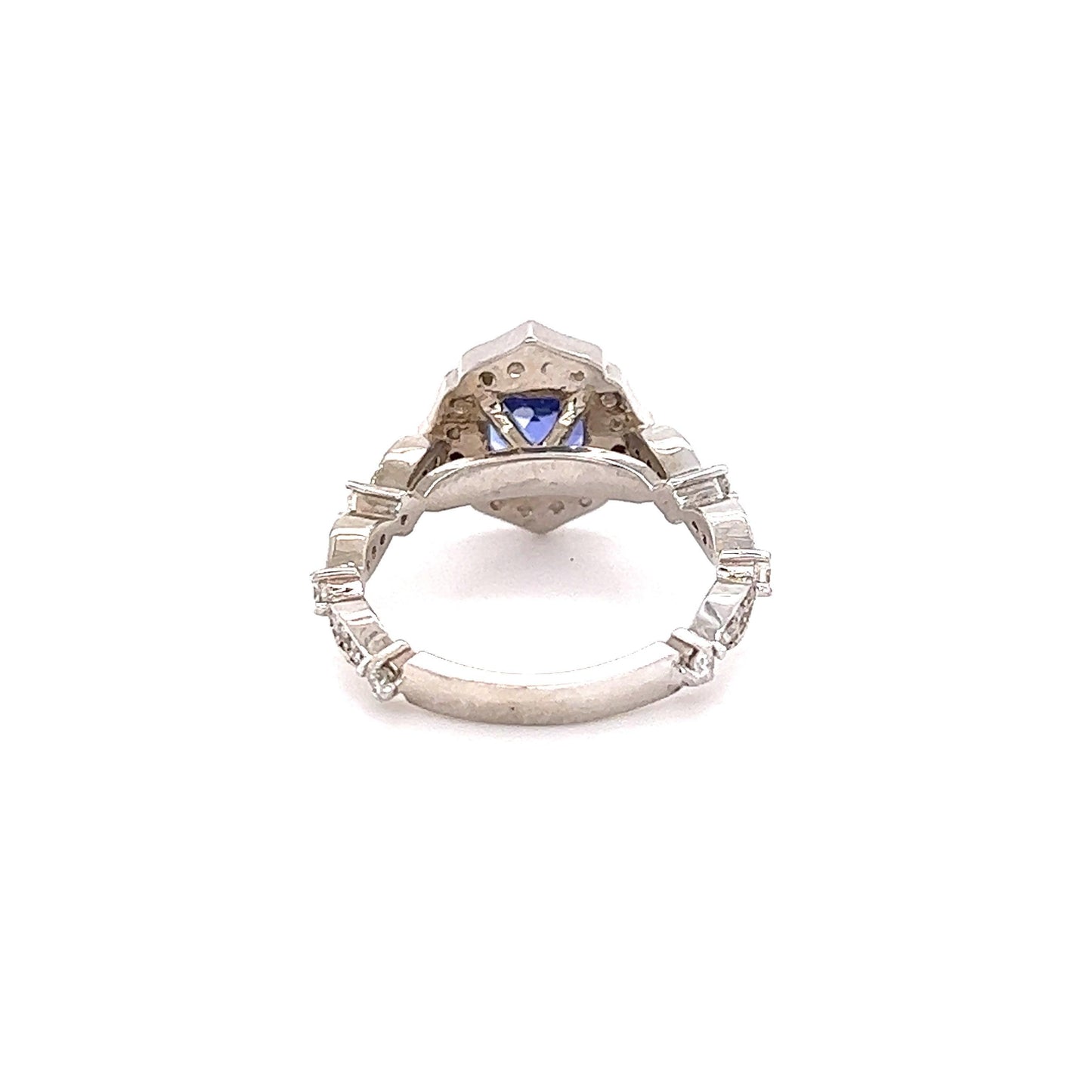 2.01 Carat Tanzanite Diamond 14 Karat White Gold Ring