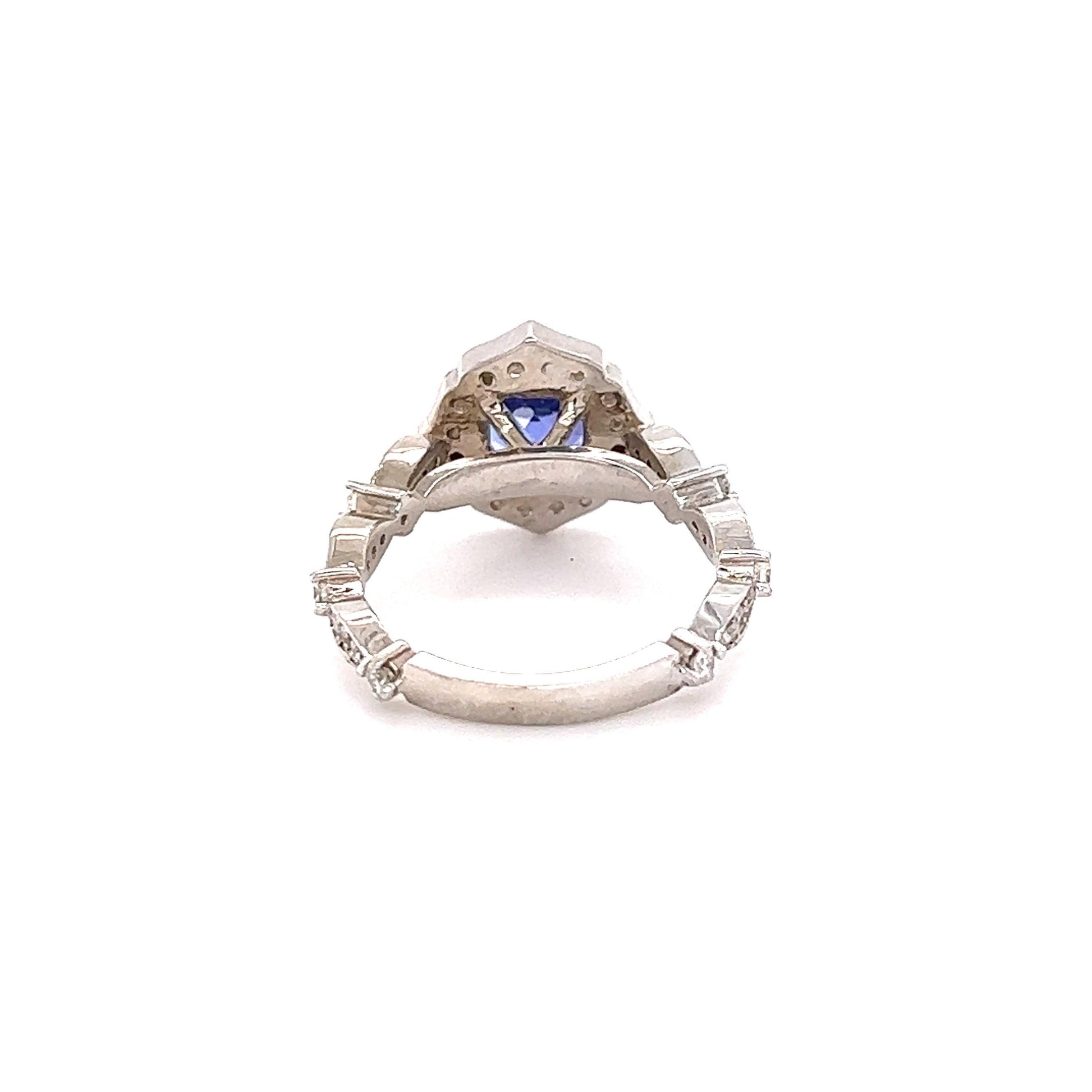 2.01 Carat Tanzanite Diamond 14 Karat White Gold Ring