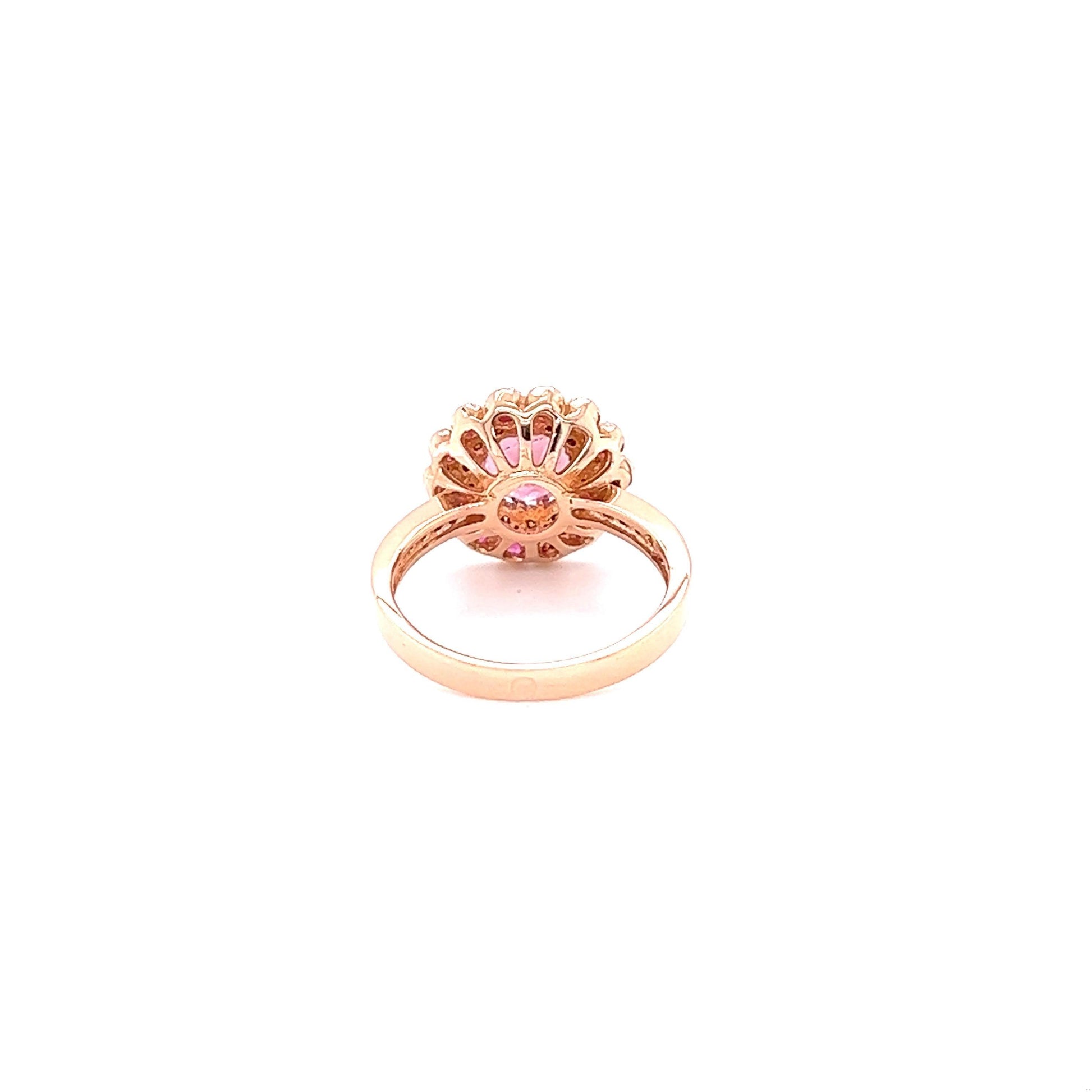 2.01 Carat Tourmaline Sapphire Diamond Rose Gold Cocktail Ring