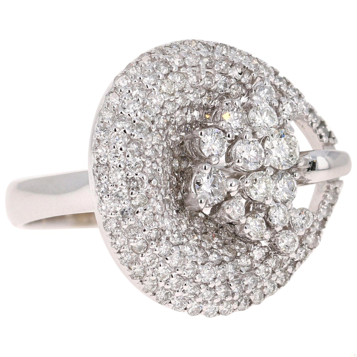 2.06 Carat Diamond Cocktail 14 Karat White Gold Ring