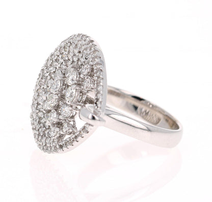 2.06 Carat Diamond Cocktail 14 Karat White Gold Ring