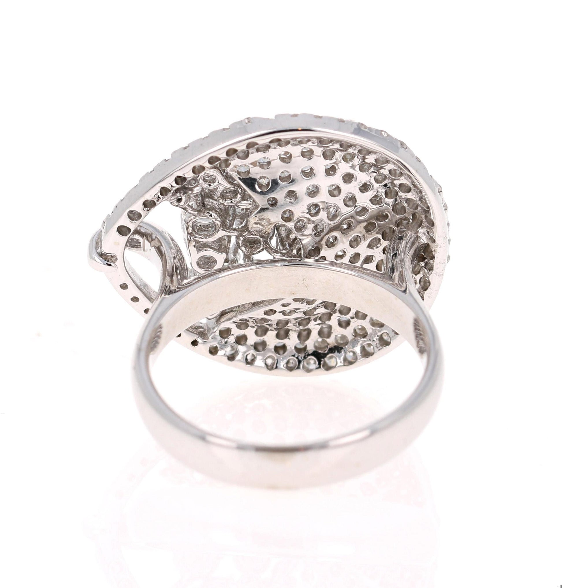 2.06 Carat Diamond Cocktail 14 Karat White Gold Ring
