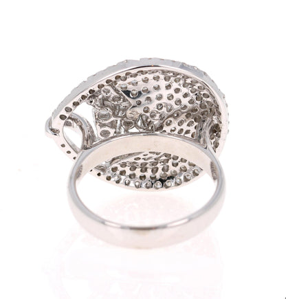 2.06 Carat Diamond Cocktail 14 Karat White Gold Ring