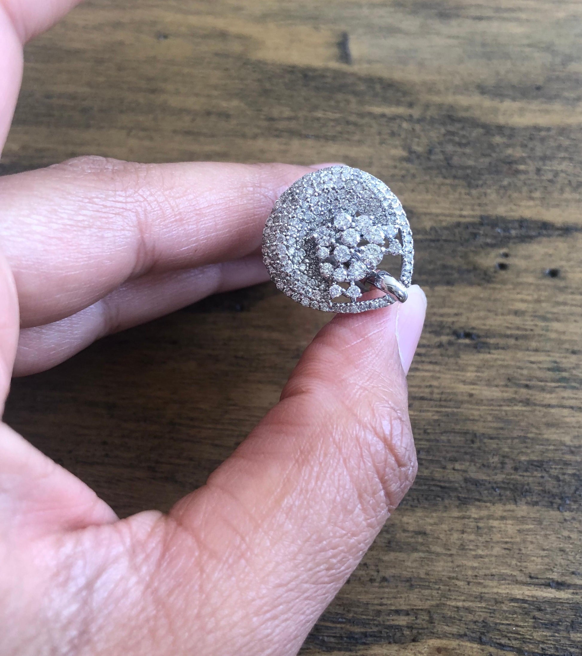 2.06 Carat Diamond Cocktail 14 Karat White Gold Ring
