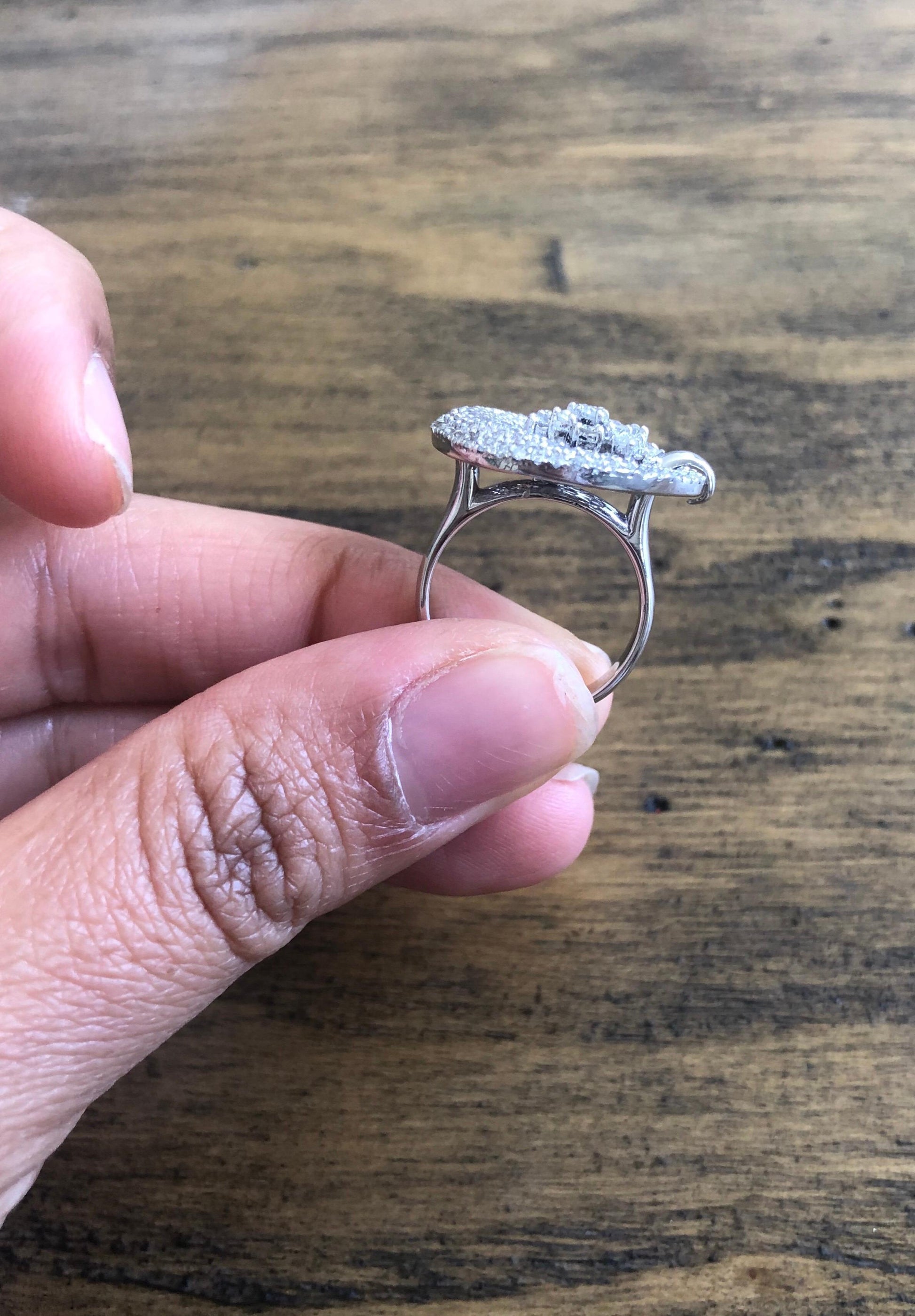 2.06 Carat Diamond Cocktail 14 Karat White Gold Ring