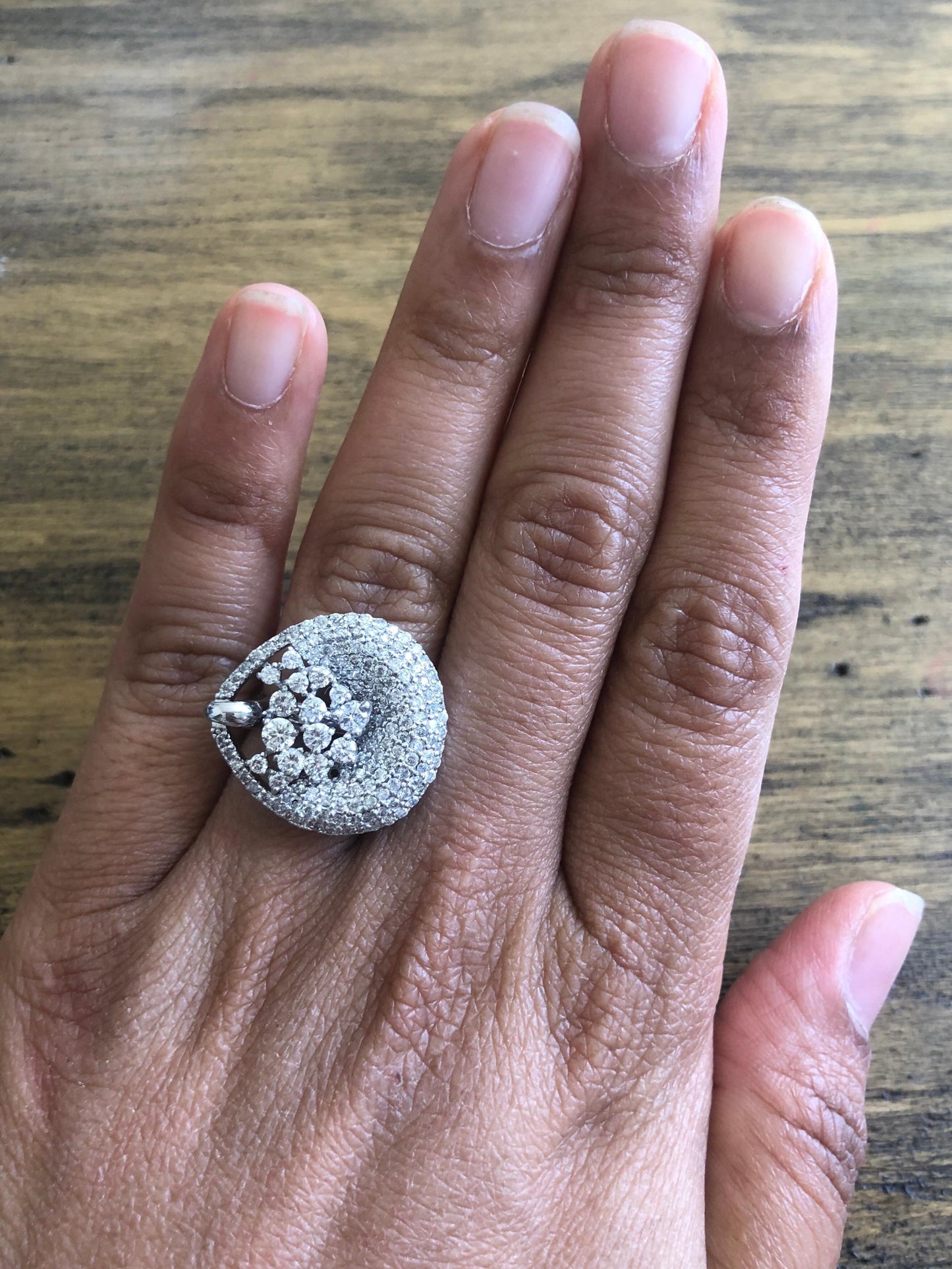 2.06 Carat Diamond Cocktail 14 Karat White Gold Ring