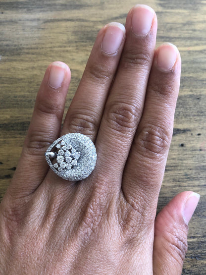 2.06 Carat Diamond Cocktail 14 Karat White Gold Ring