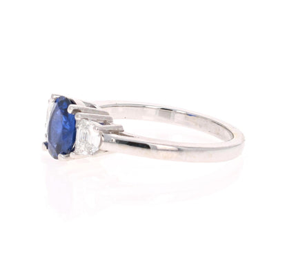 2.09 Carat GIA Certified Sapphire Diamond 18 Karat White Gold Engagement Ring