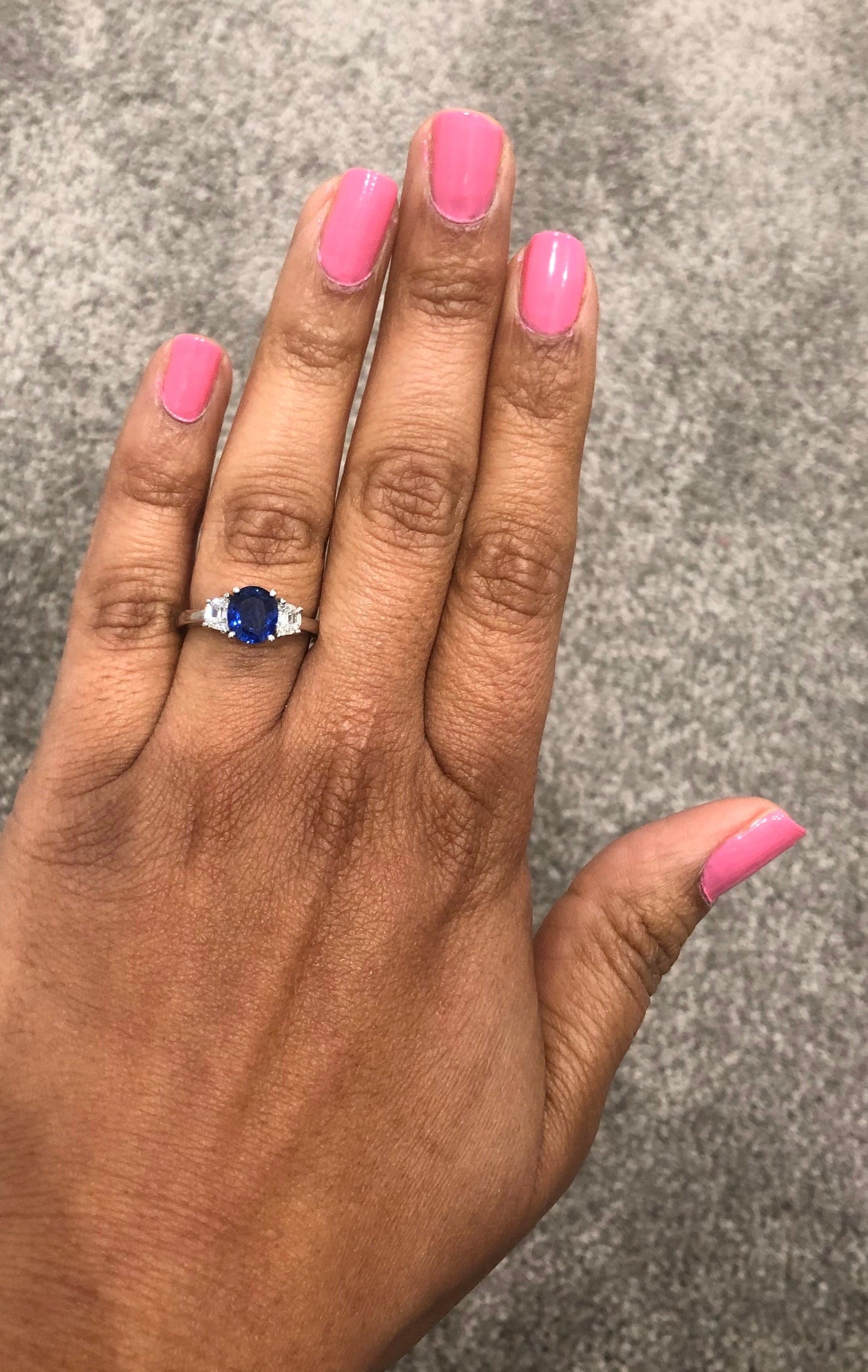 2.09 Carat GIA Certified Sapphire Diamond 18 Karat White Gold Engagement Ring