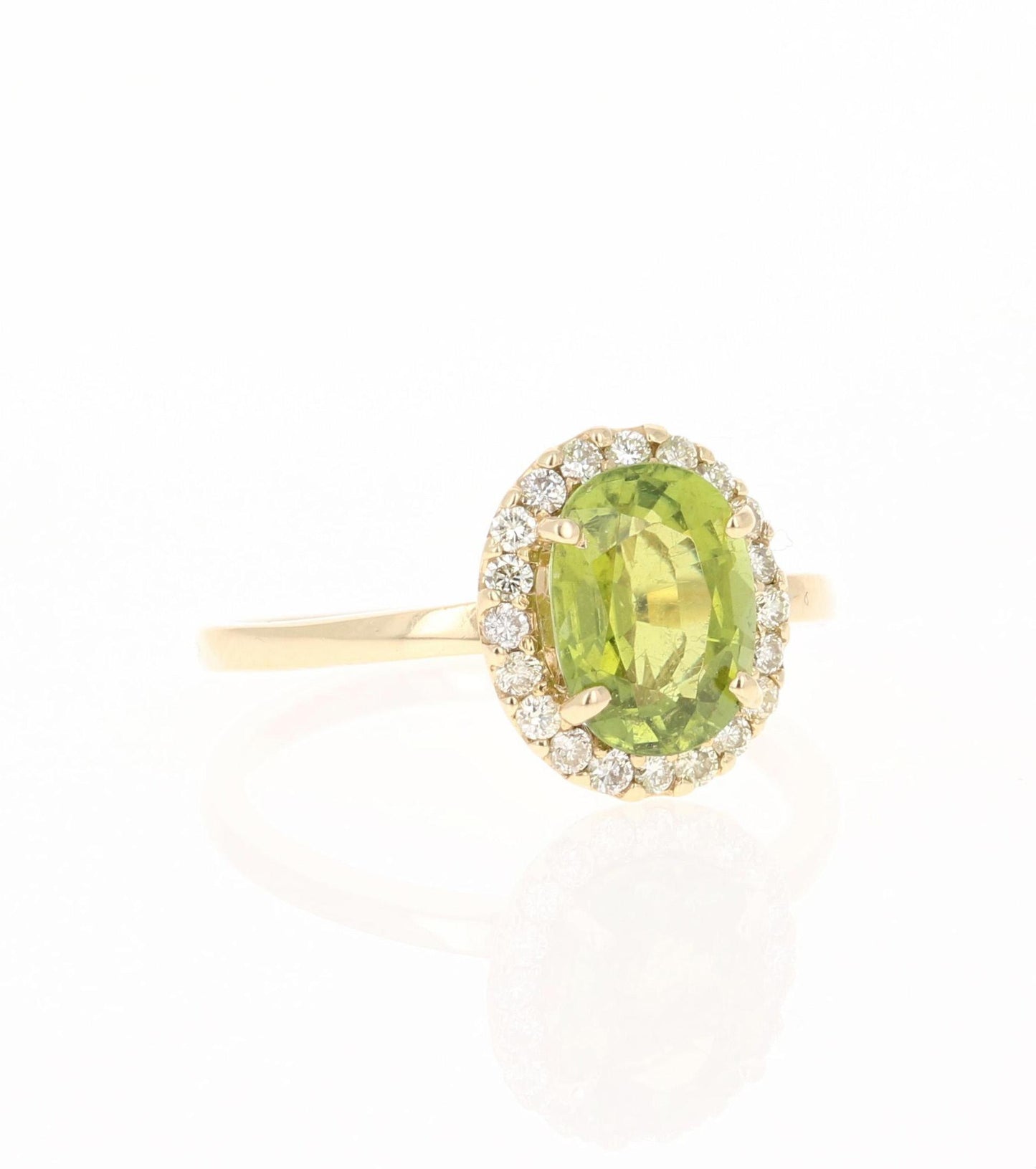 2.16 Carat Tourmaline Diamond Yellow Gold Ring