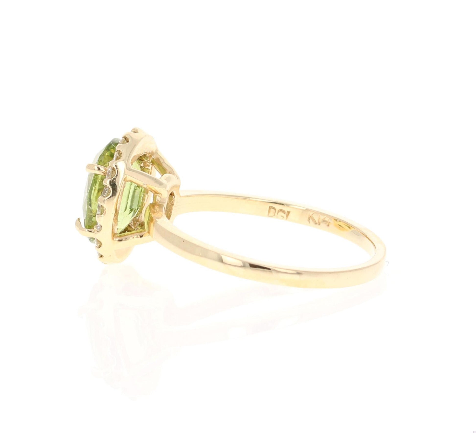 2.16 Carat Tourmaline Diamond Yellow Gold Ring