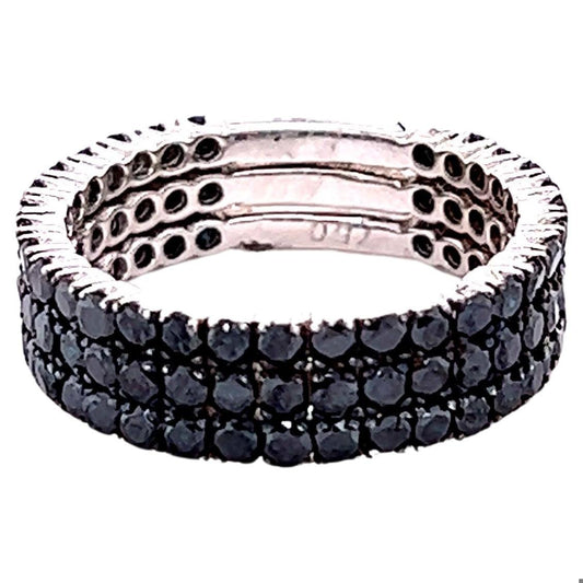 2.17 Carat Black Diamond 14 Karat White Gold Band