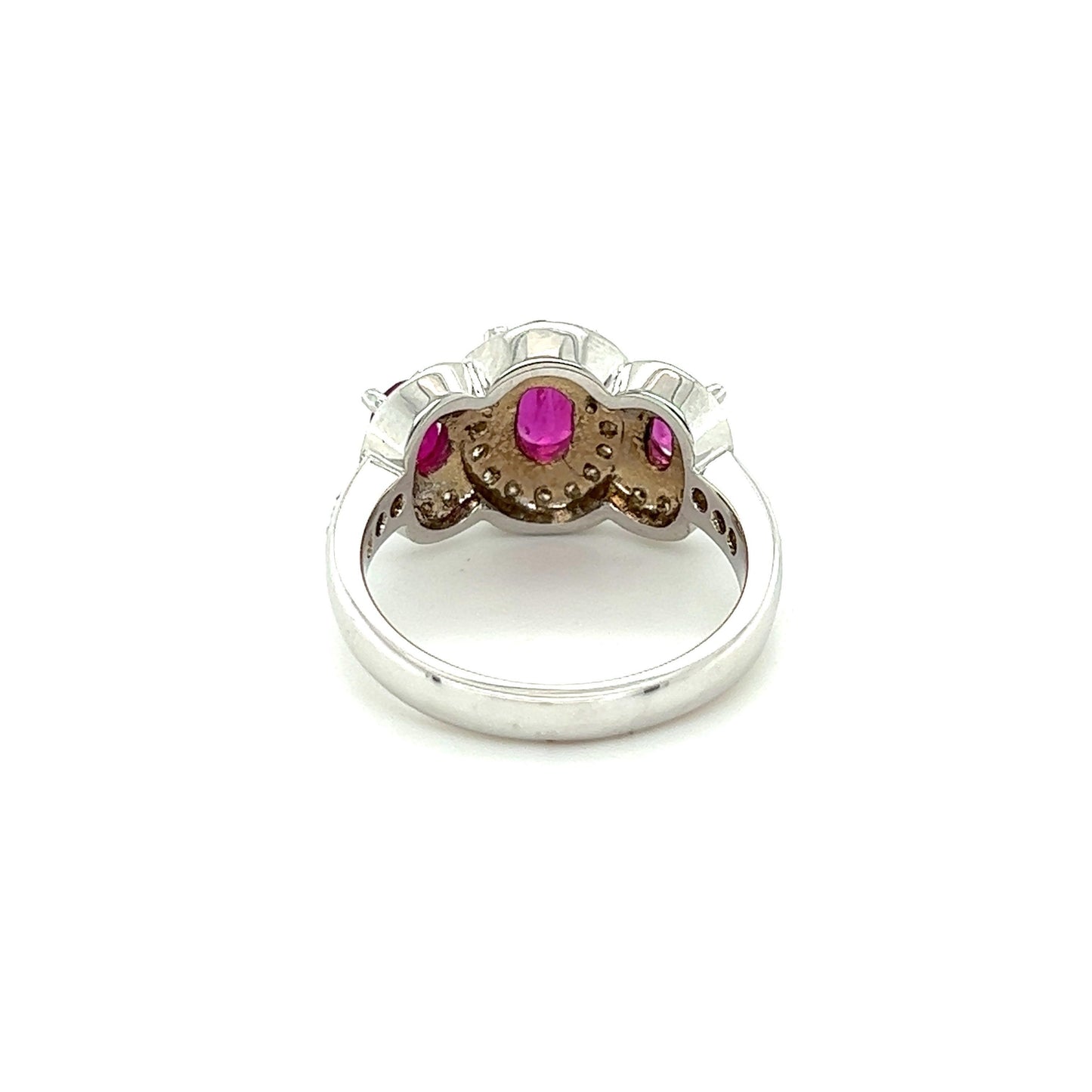 2.18 Carat Ruby Diamond 18 Karat White Gold Ring