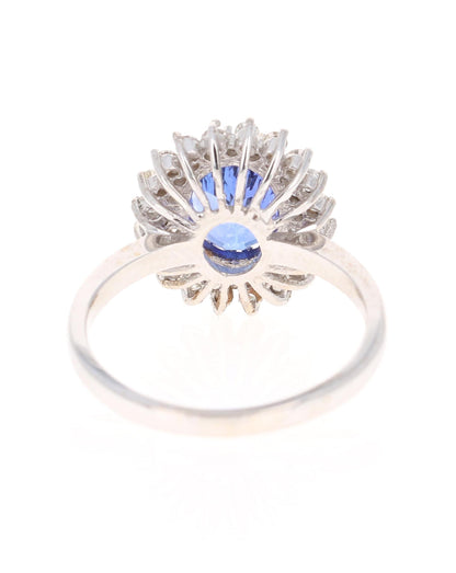 2.23 Carat Tanzanite Diamond 18 Karat White Gold Cocktail Ring