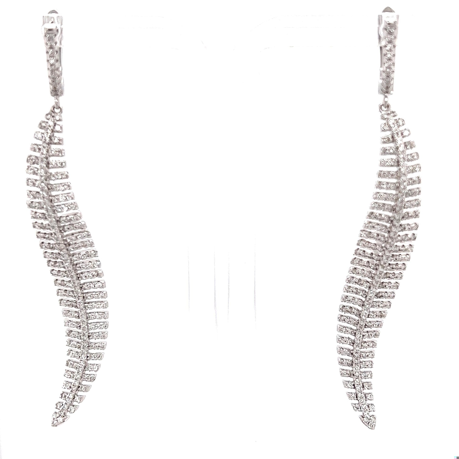 2.33 Carat Natural Diamond White Gold Cocktail Earrings