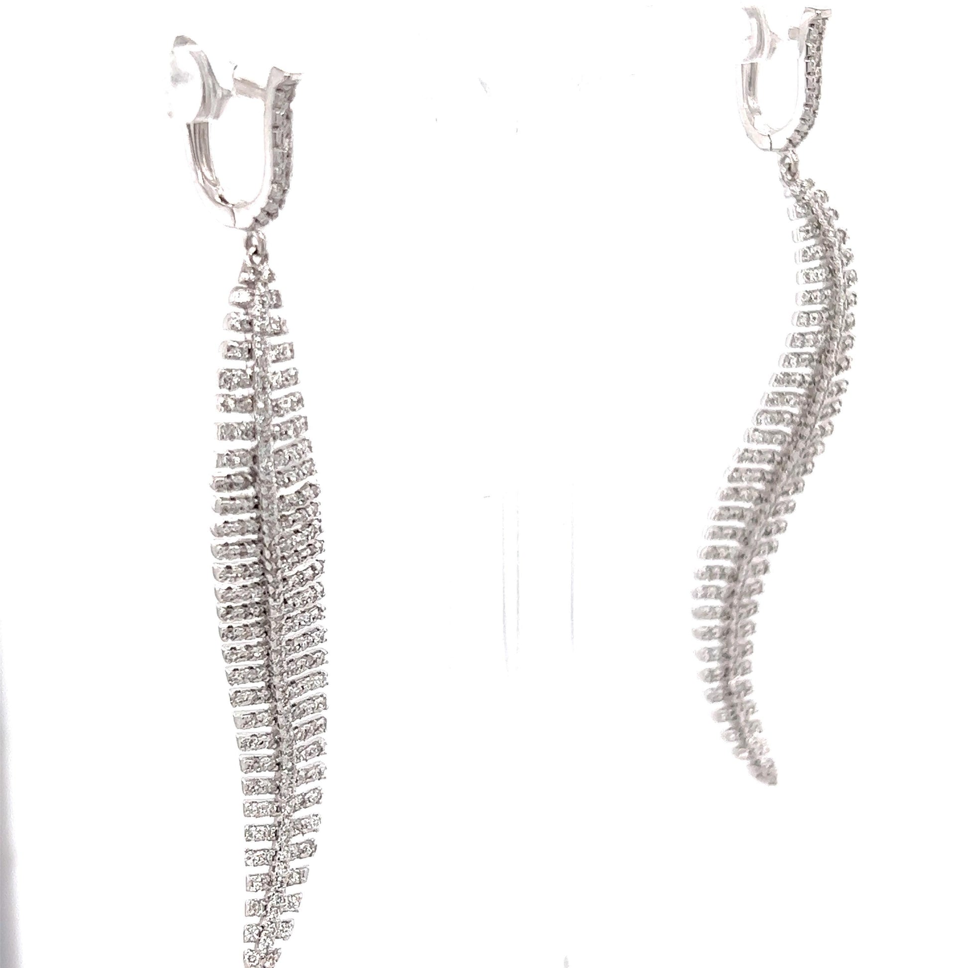 2.33 Carat Natural Diamond White Gold Cocktail Earrings