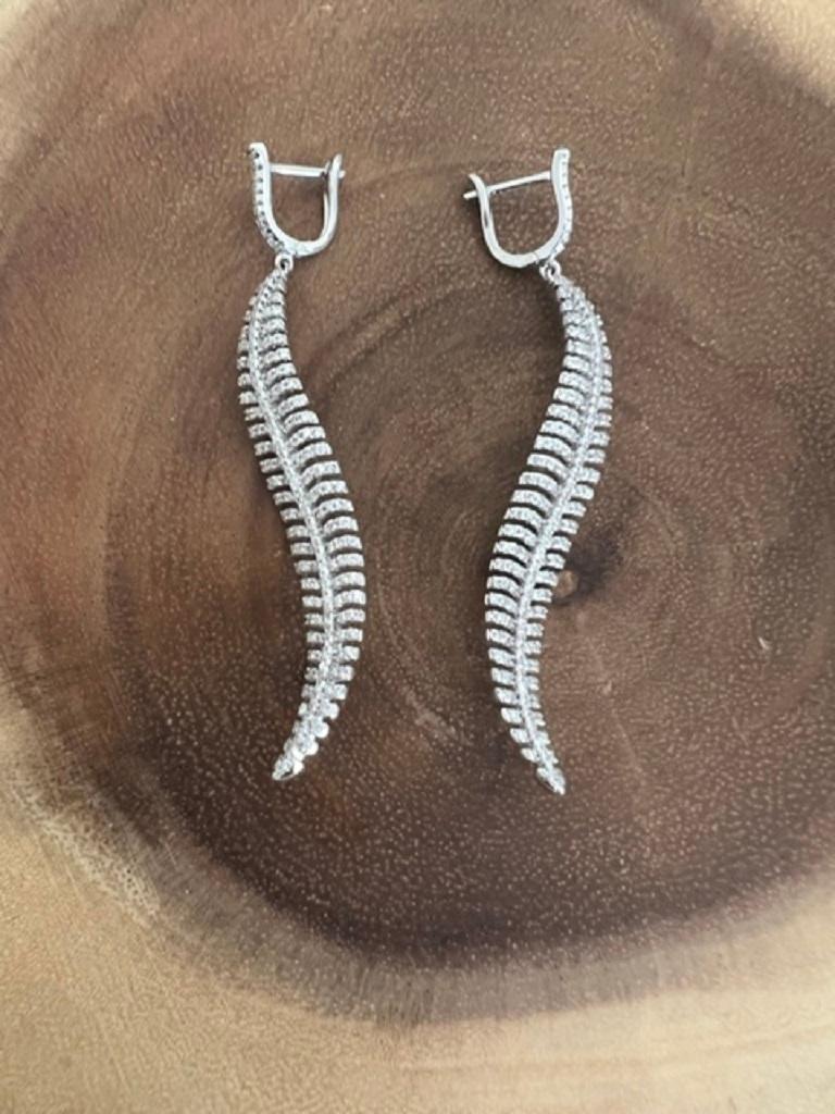 2.33 Carat Natural Diamond White Gold Cocktail Earrings