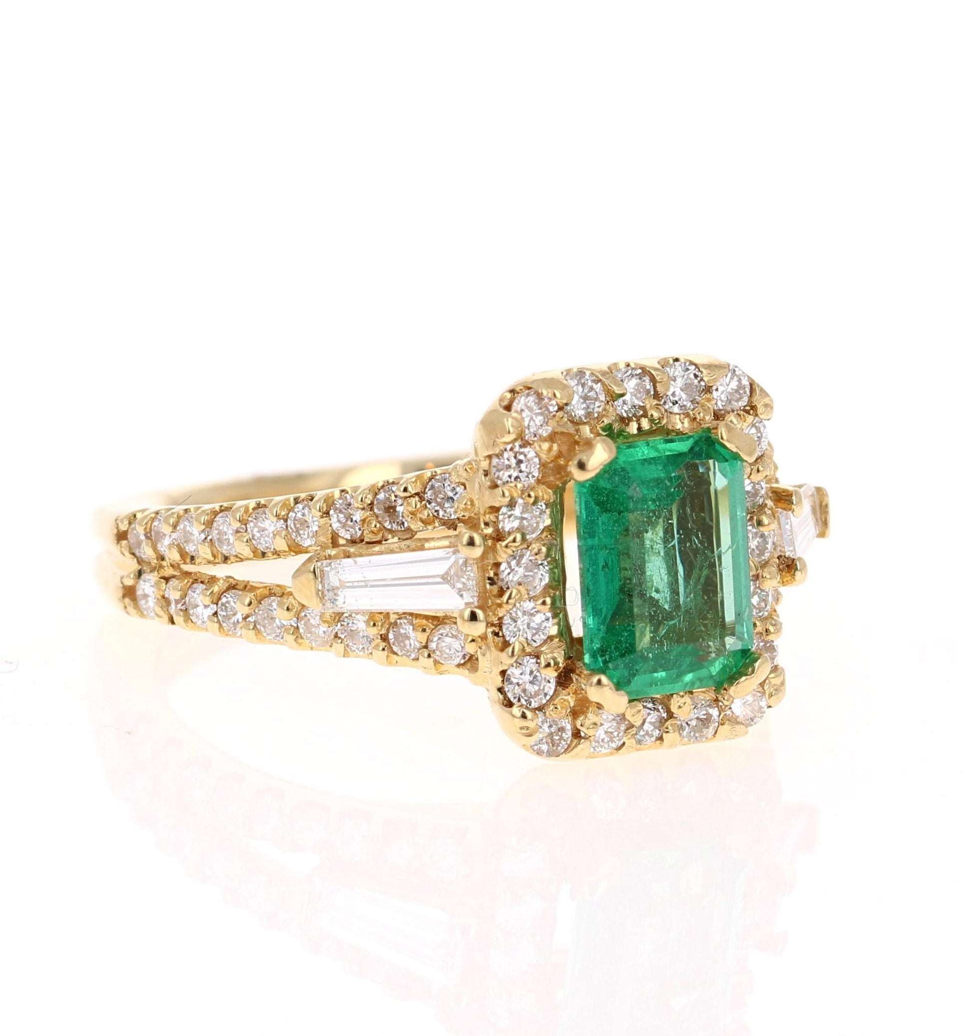 GIA Certified 2.36 Carat Emerald Diamond 18 Karat Yellow Gold Engagement Ring